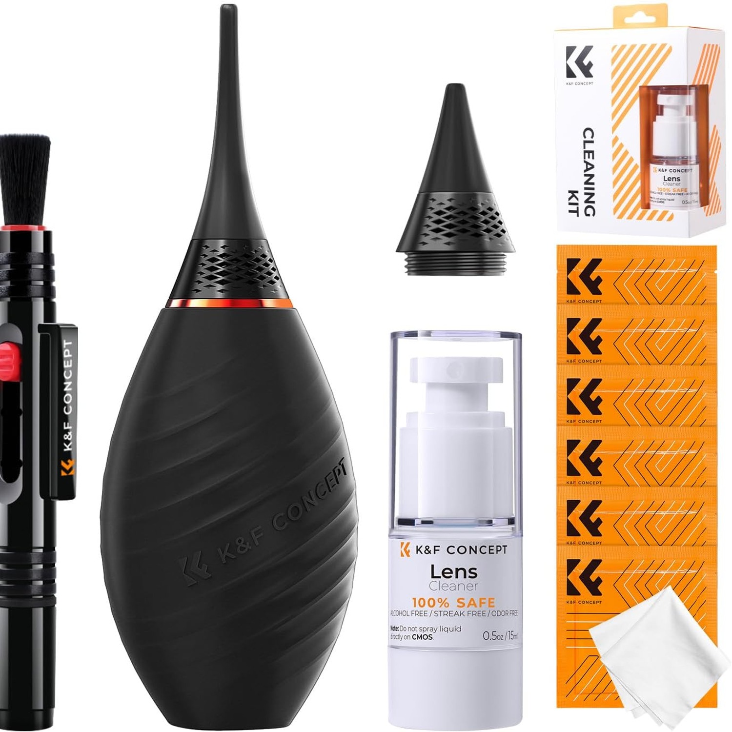 10-in-1 Camera Cleaning Kit with Air Blower, Lens Pen and Microfibre Cloths