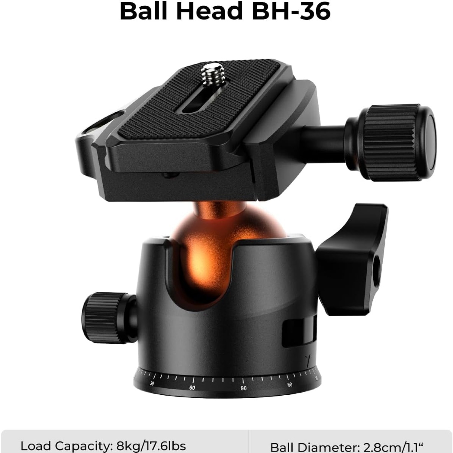 163cm Lightweight Travel Camera Tripod with 28mm Ball Head