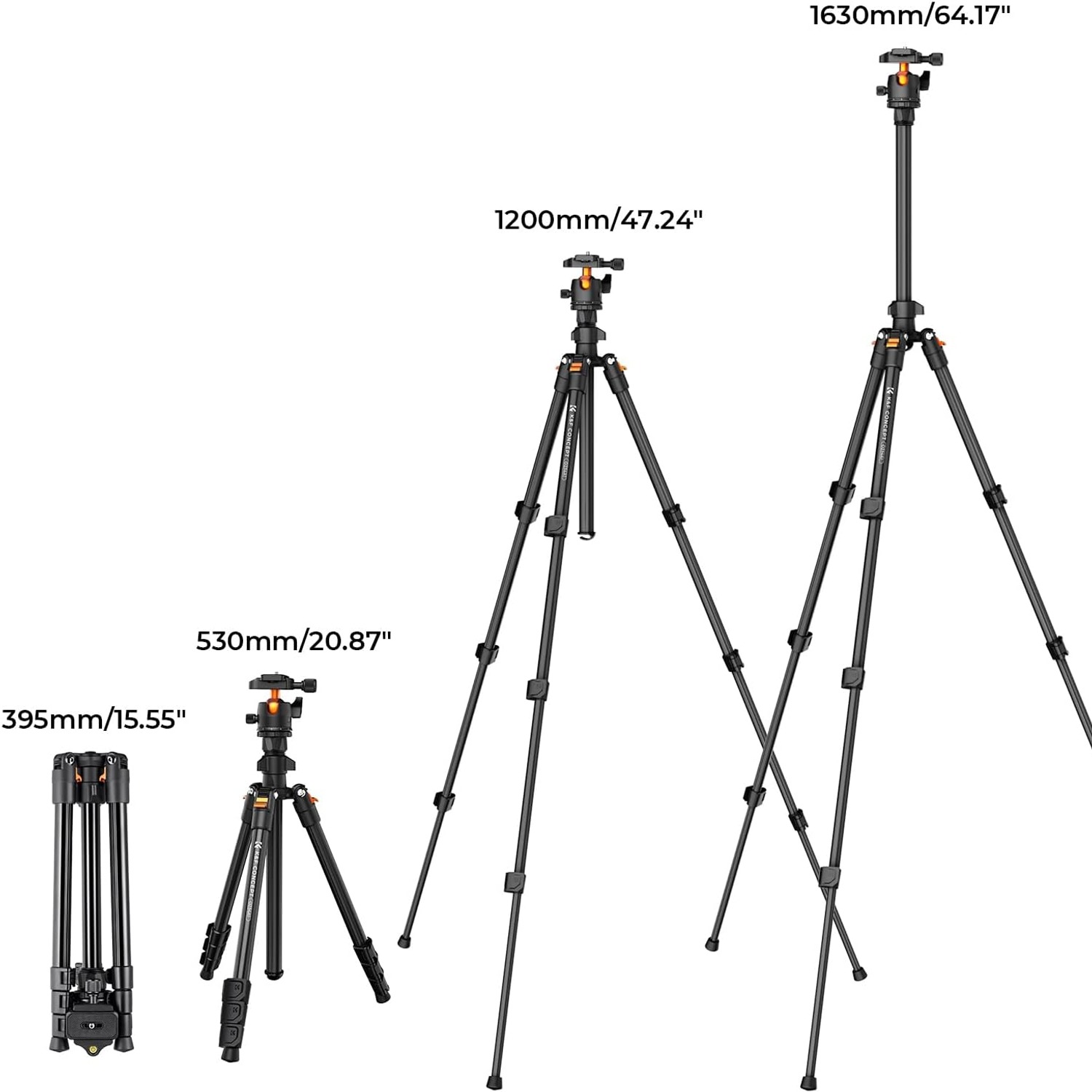 163cm Lightweight Travel Camera Tripod with 28mm Ball Head