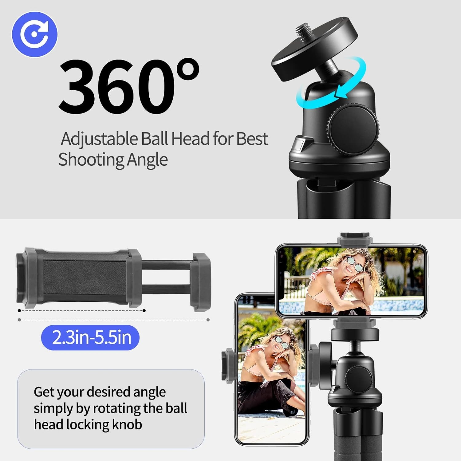 Aureday Mini Phone Tripod with Wireless Remote