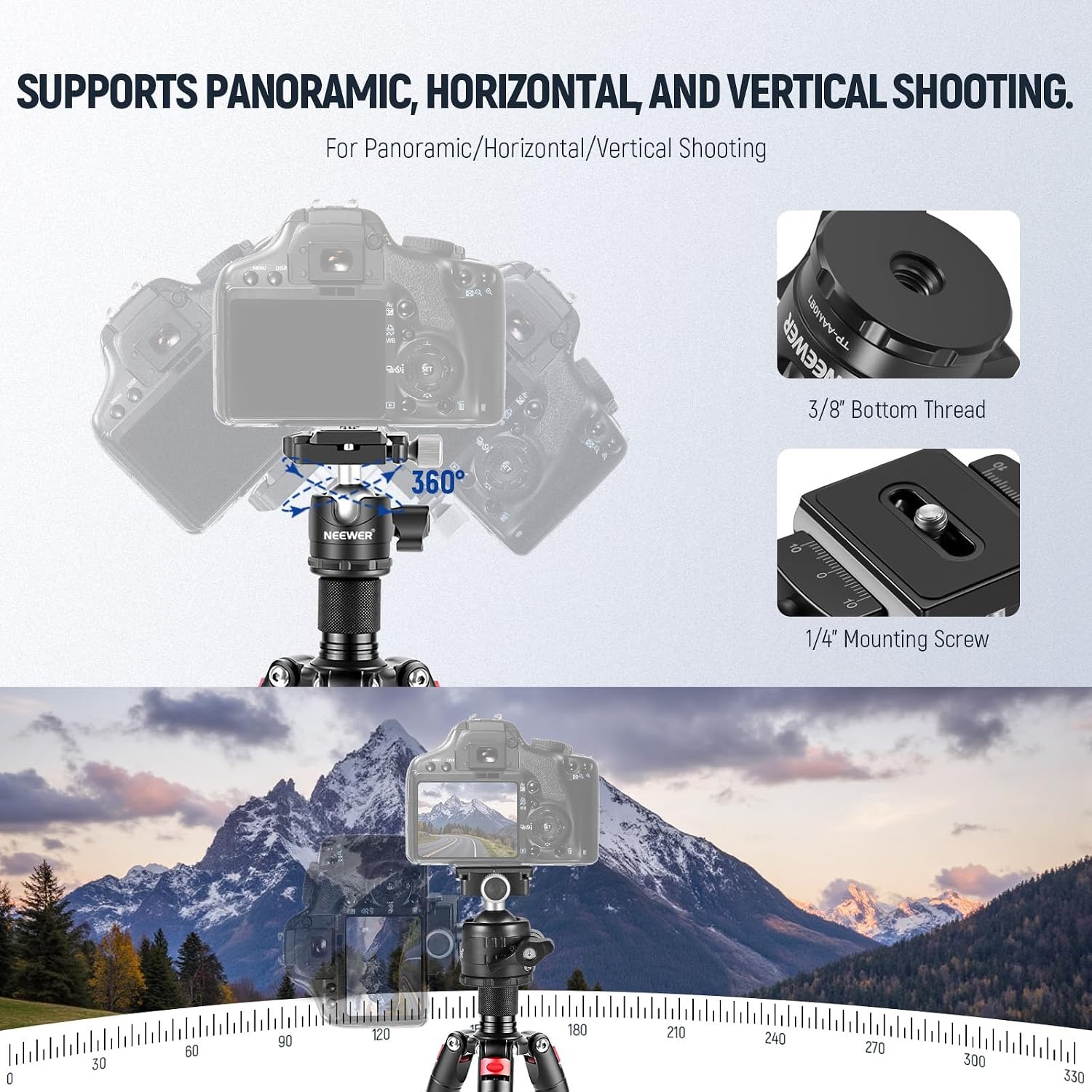Mini Tabletop Tripod 50cm with 360 Degree Ball Head