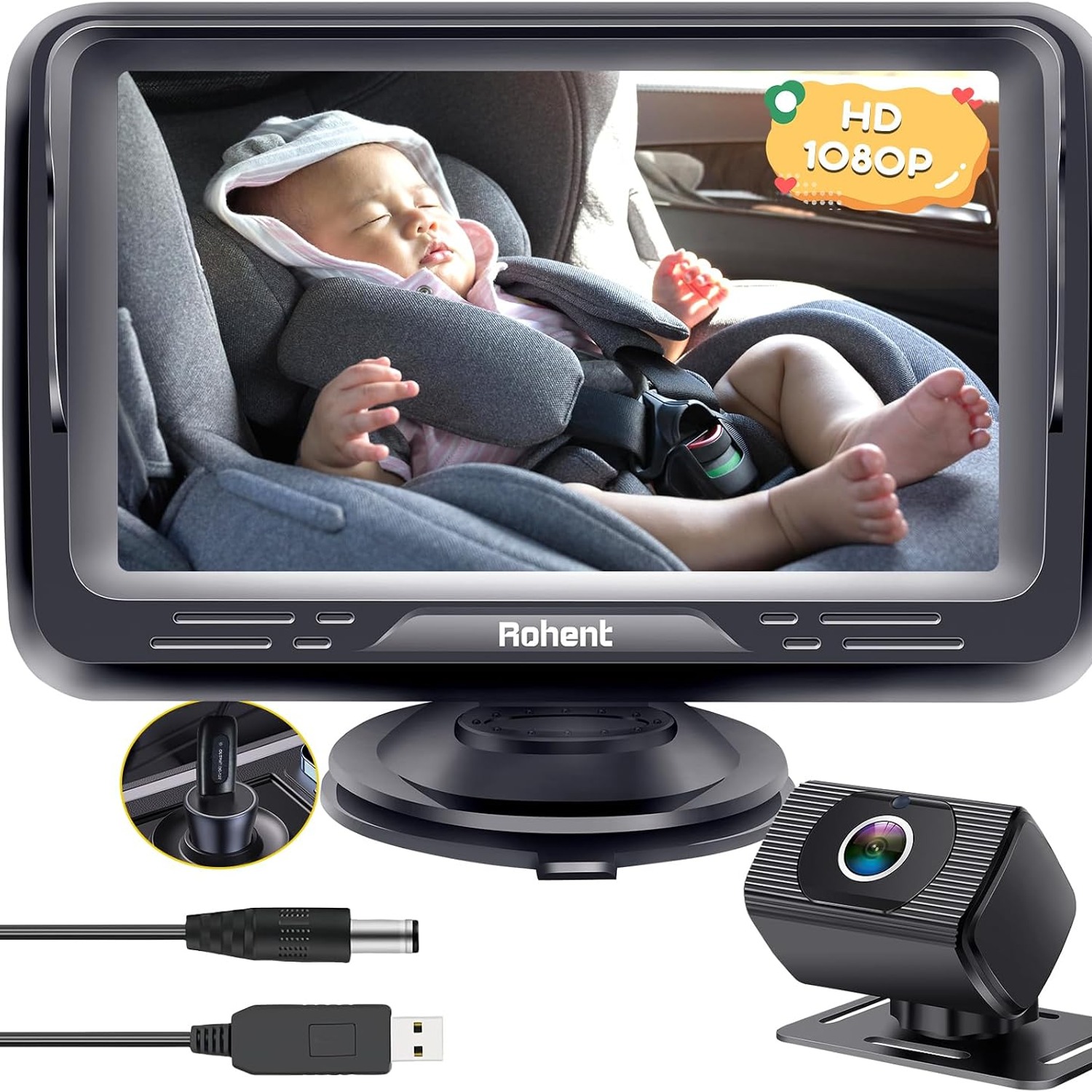 1080p Baby Car Camera with 4.3 Inch Monitor