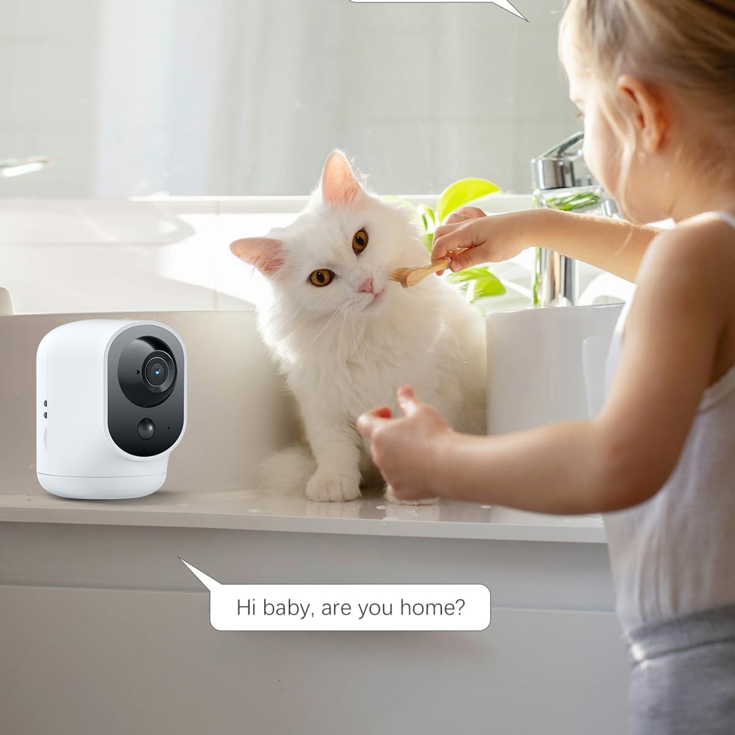 COCOCAM 2K Battery Indoor Security Camera with Pan and Tilt