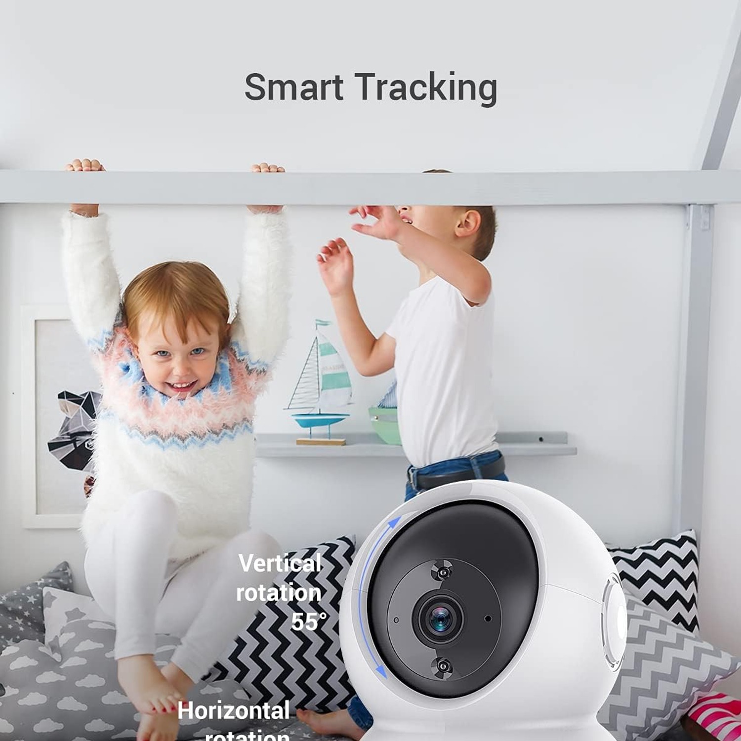 Indoor WiFi Camera 360 Pan and Tilt Home Security Camera