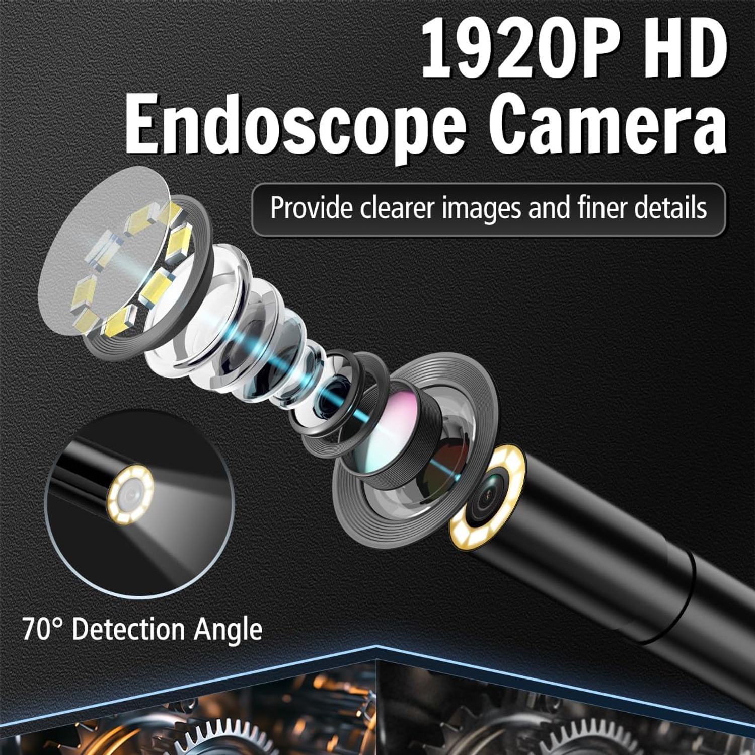 Ferdiiz 1920P Endoscope Inspection Camera with 5m Semi-Rigid Cable: image 2