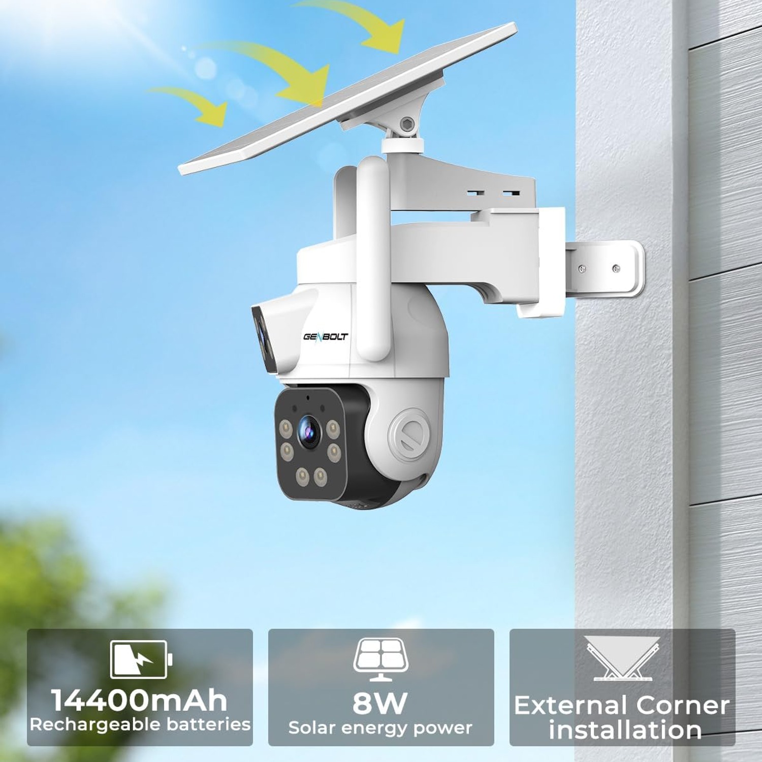 Solar Security Camera with 24/7 Recording (Dual Lens 2K WiFi): image 4