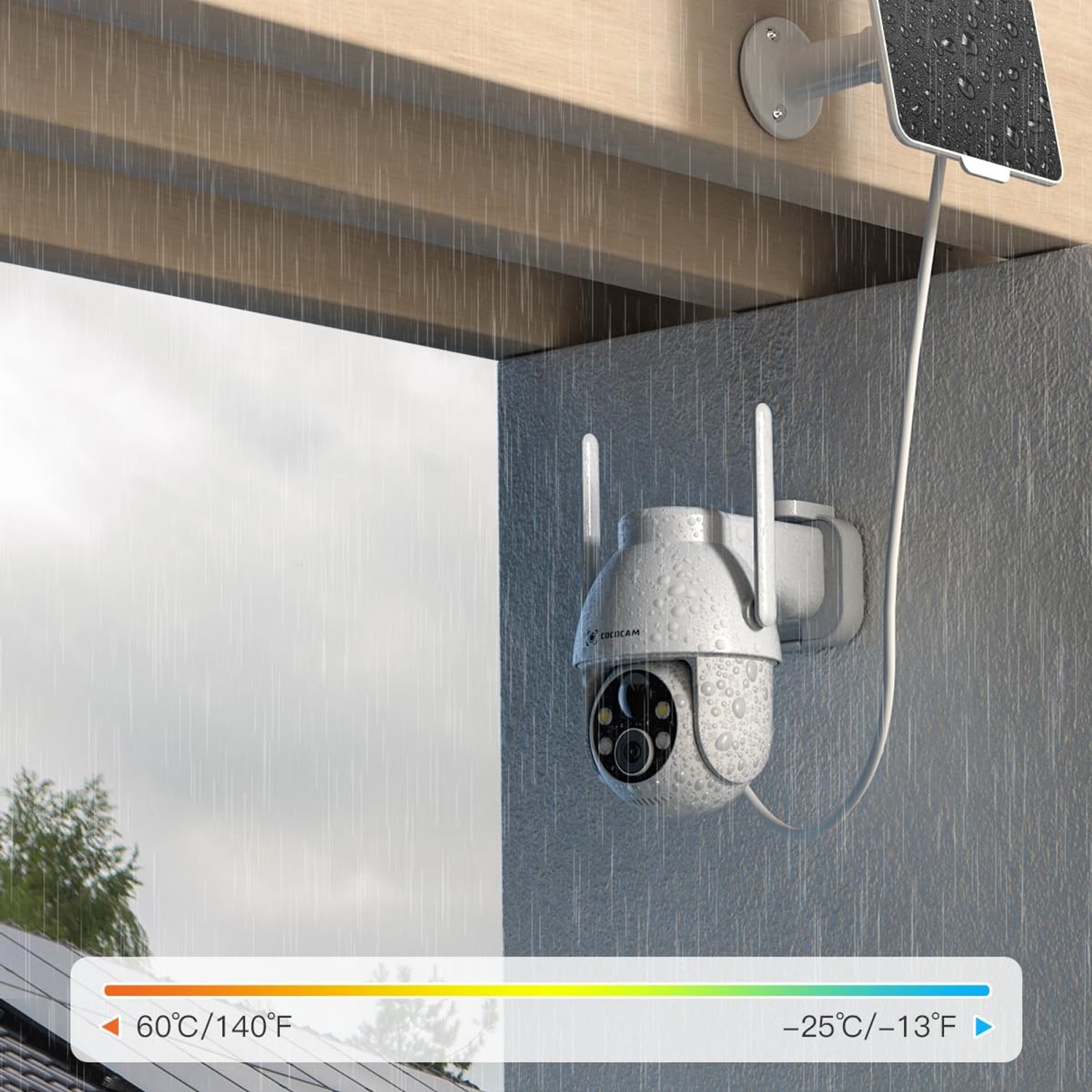 COCOCAM 2K Solar Security Camera with Pan, Tilt and Night Vision: image 6